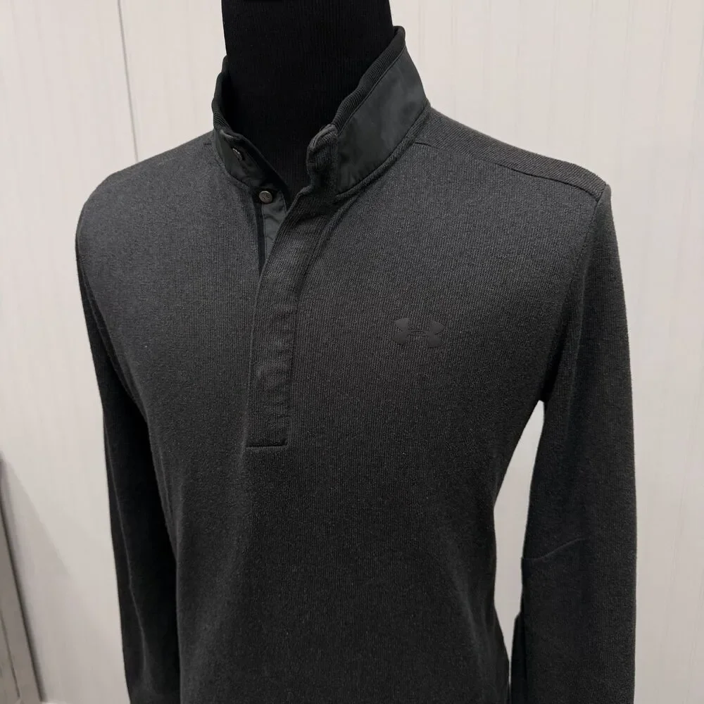 Under Armour Golf Men's XL Charcoal Quarter Button Pullover Golf Sweater